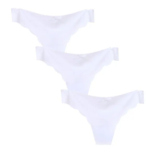 3pcs/lot Seamless Panties Ladies Thong Low Waist Women Sexy G String Solid Underwear