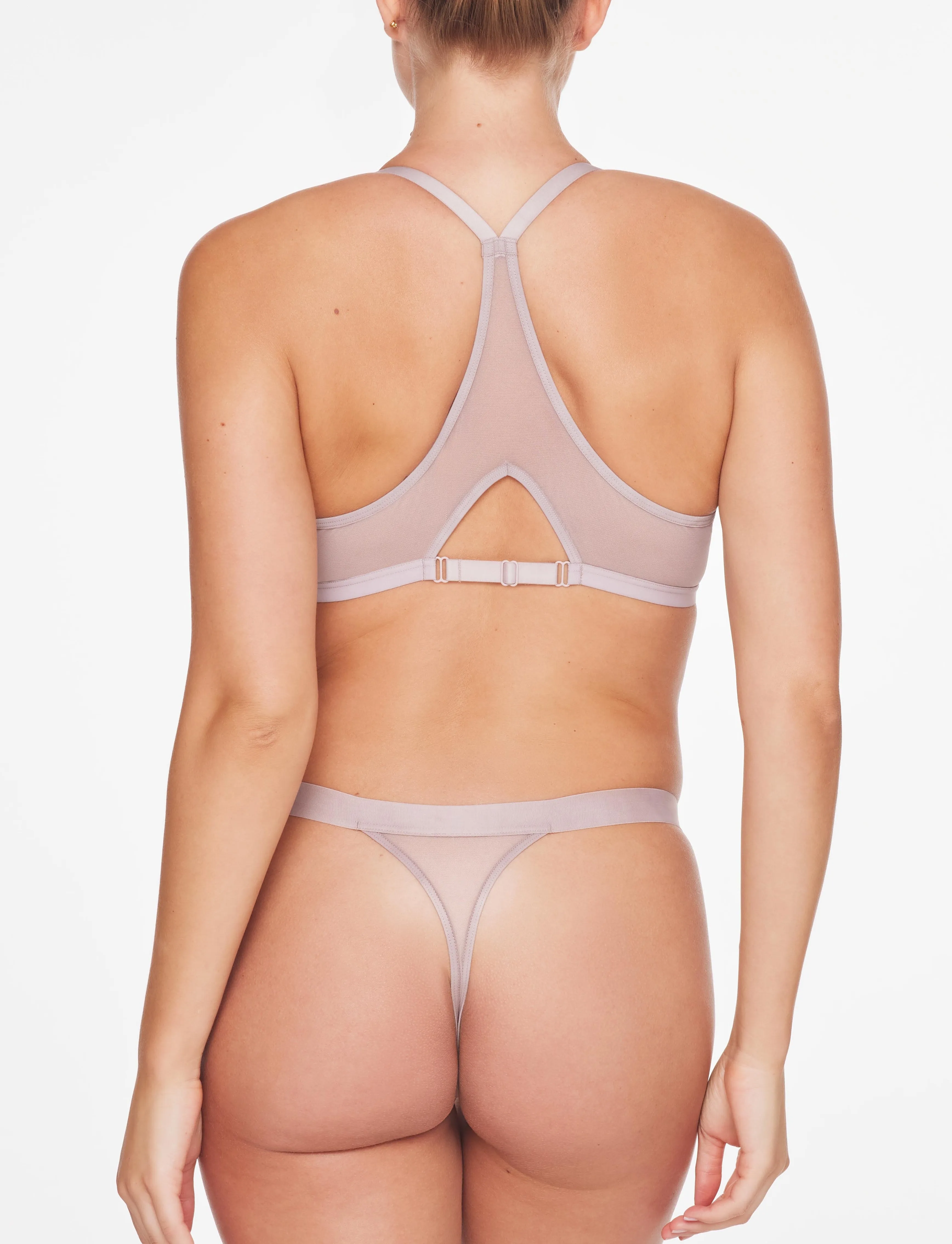 Bare Mesh Front Close Racerback Bra