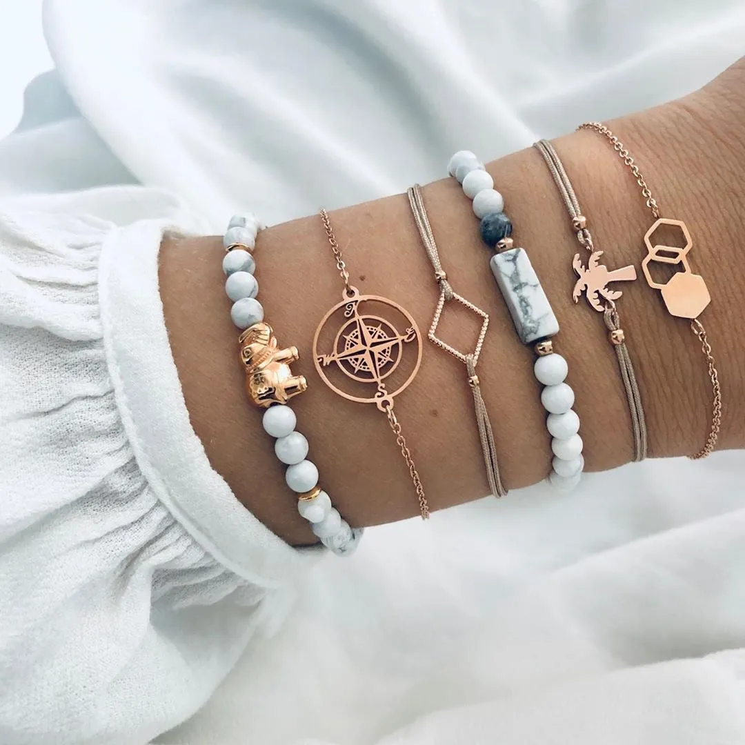Bead Boho Charm Bracelet
