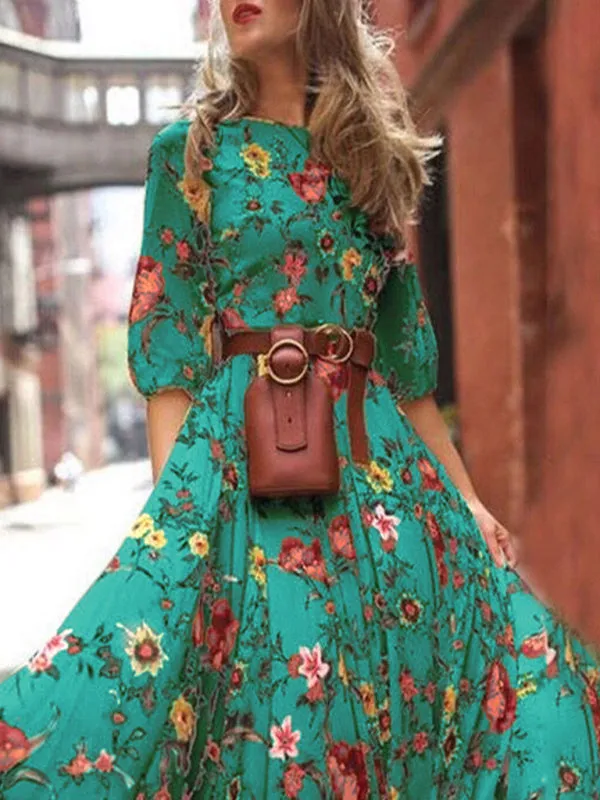 Bohemian Summer Floral Maxi Dress