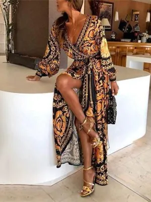 Bohemian V-Neck Long Women's Dress