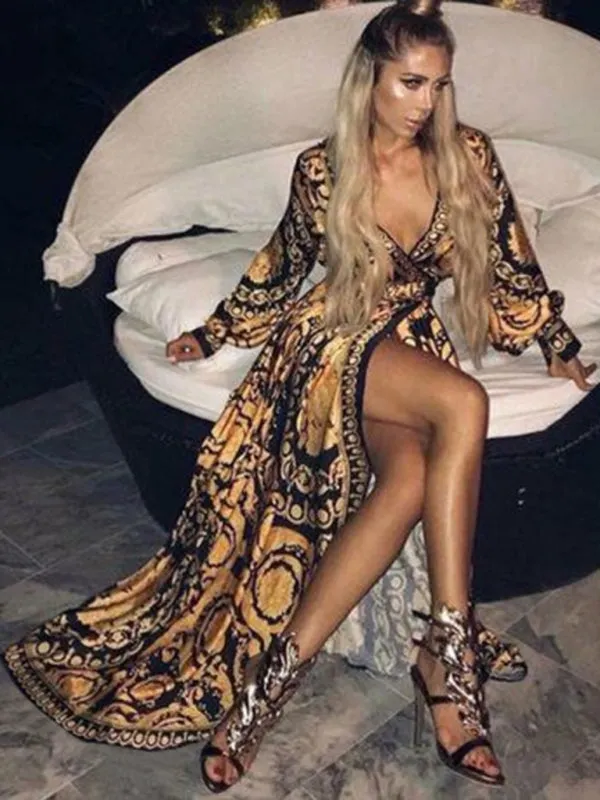Bohemian V-Neck Long Women's Dress