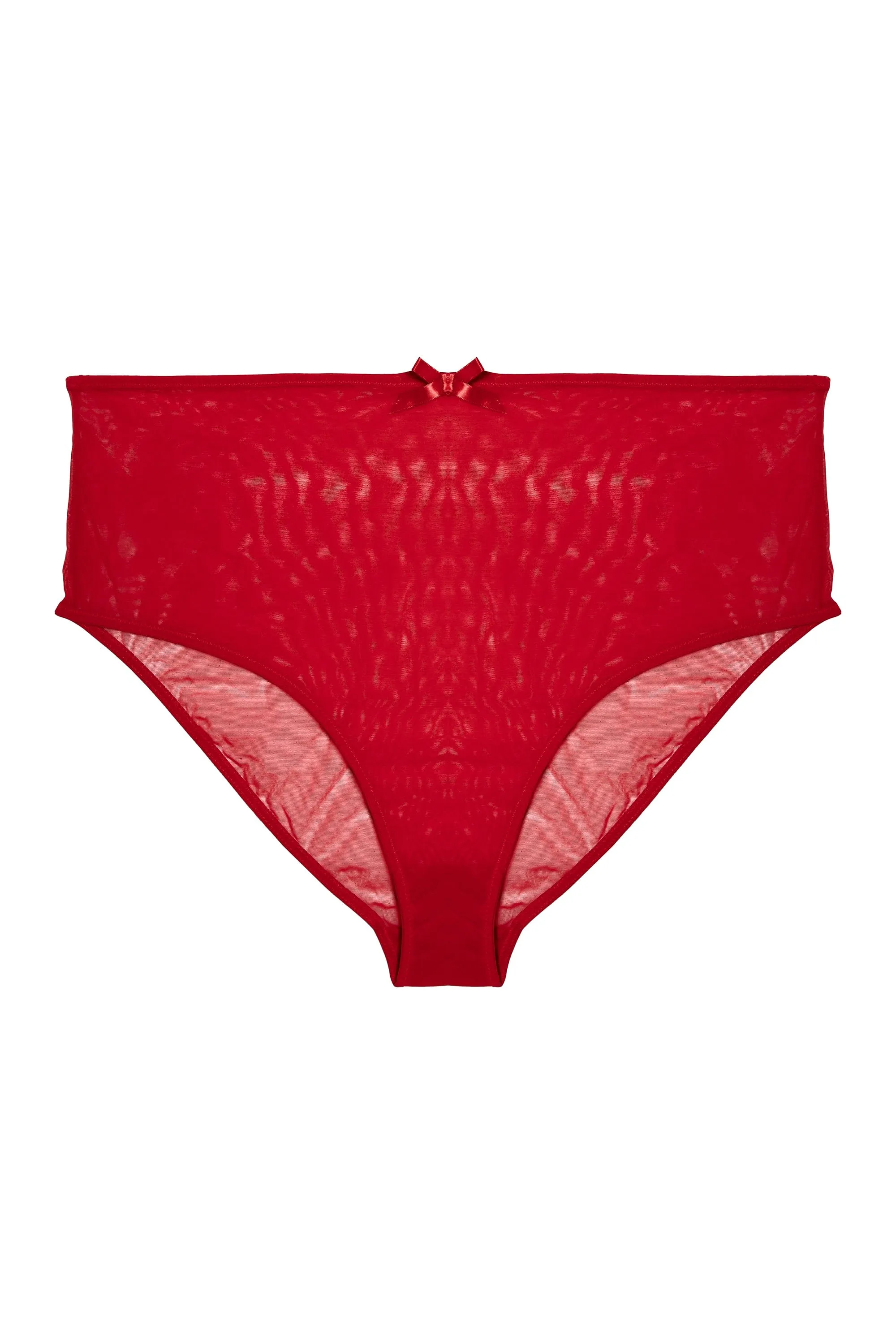 Elizabeth Red Mesh High Waisted Brief