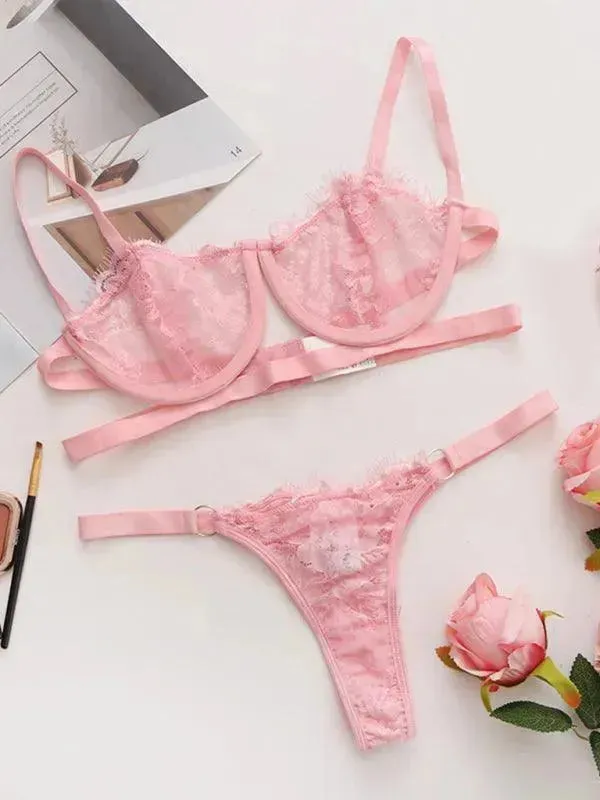 Erotic Bralette Set With Steel Ring