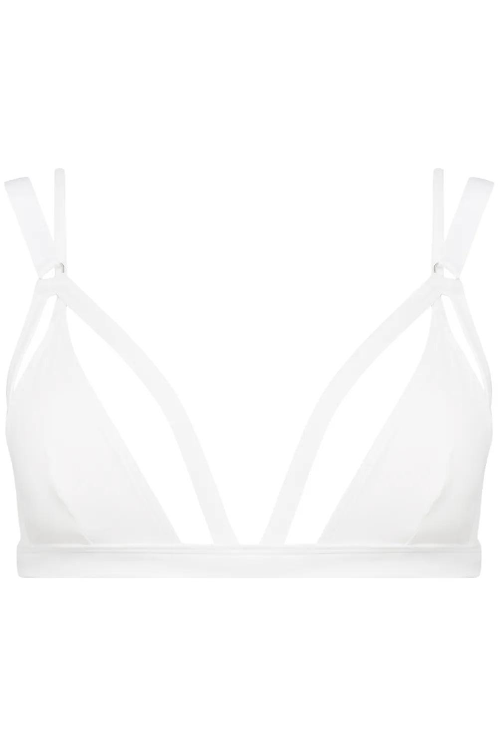 Fatale Triangle Bikini Top in White