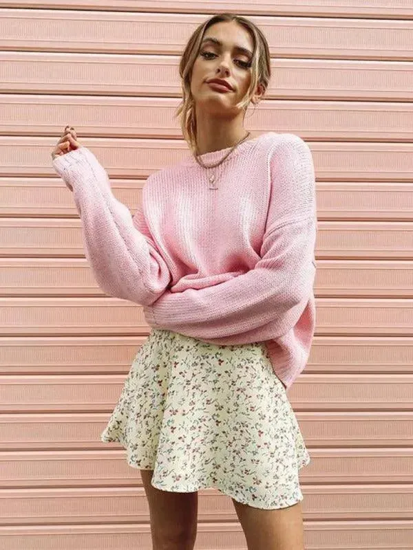 Floral Chiffon Mini Umbrella Skirt