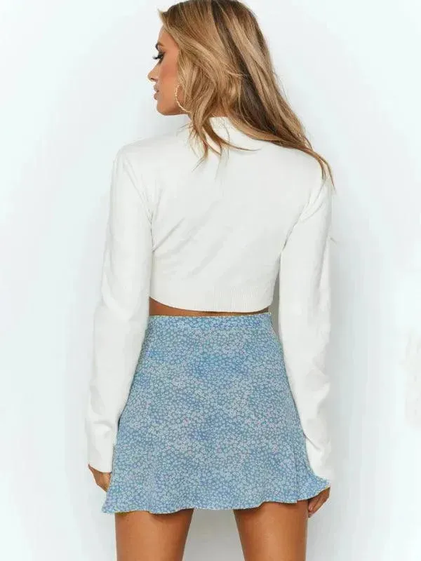 Floral Chiffon Mini Umbrella Skirt