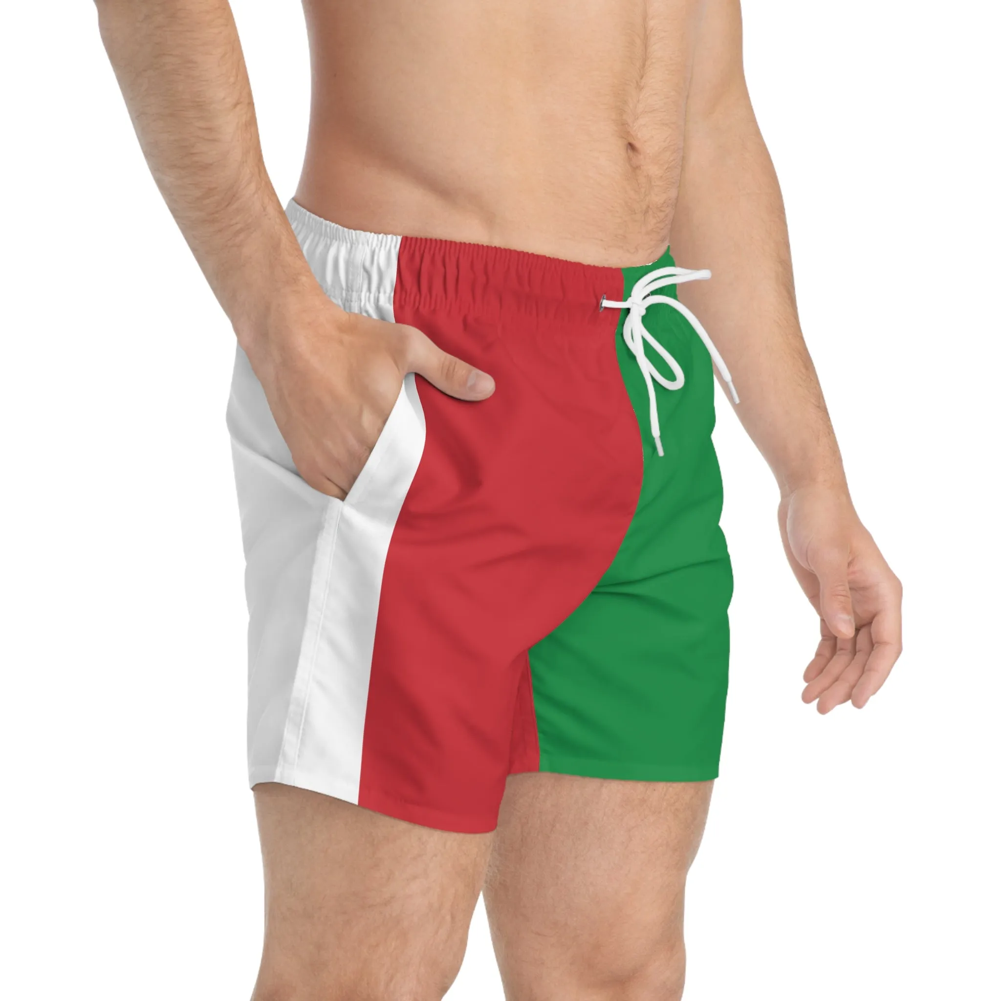 Italian Flag Swim Trunks for Summer Fun