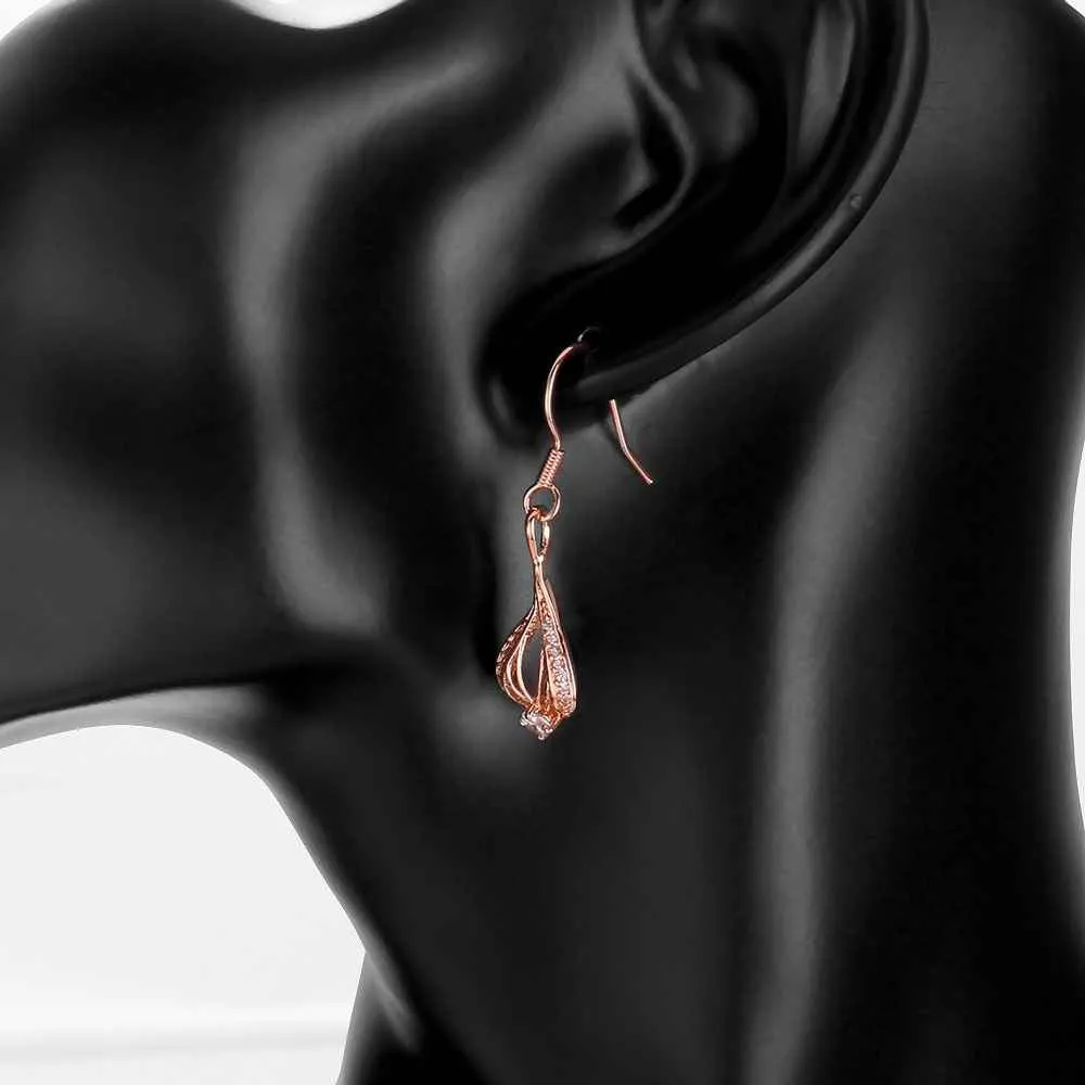 Jewelry lantern drop earrings 18k GP Zircon earing brincosSKGE 1 ELY