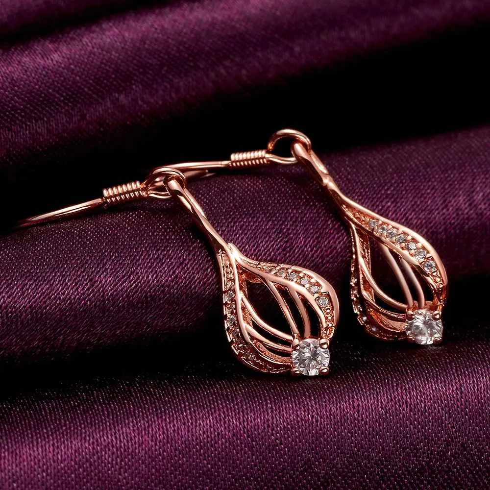 Jewelry lantern drop earrings 18k GP Zircon earing brincosSKGE 1 ELY