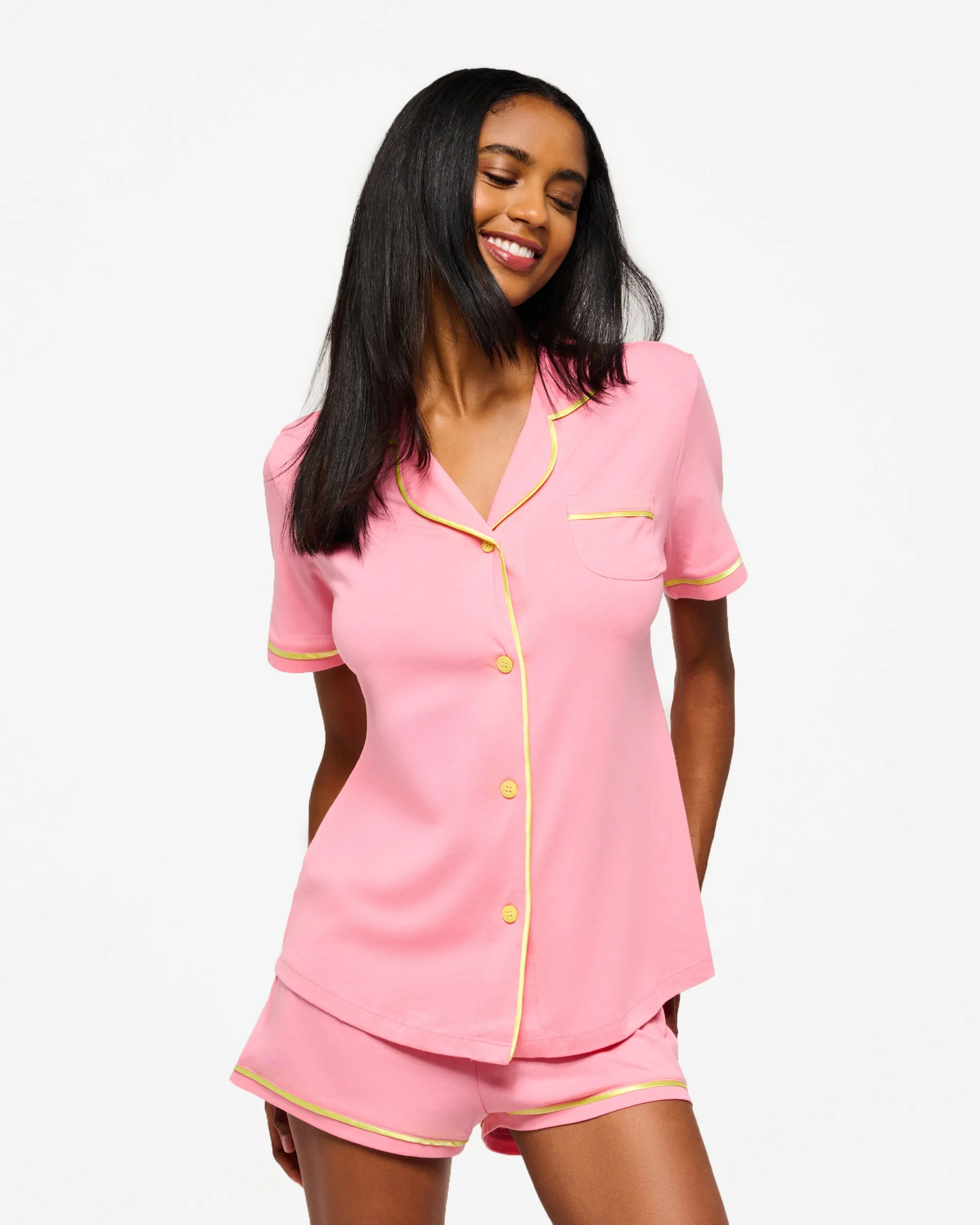 Kurzrmeliges Top & Boxer Pyjama-Set
