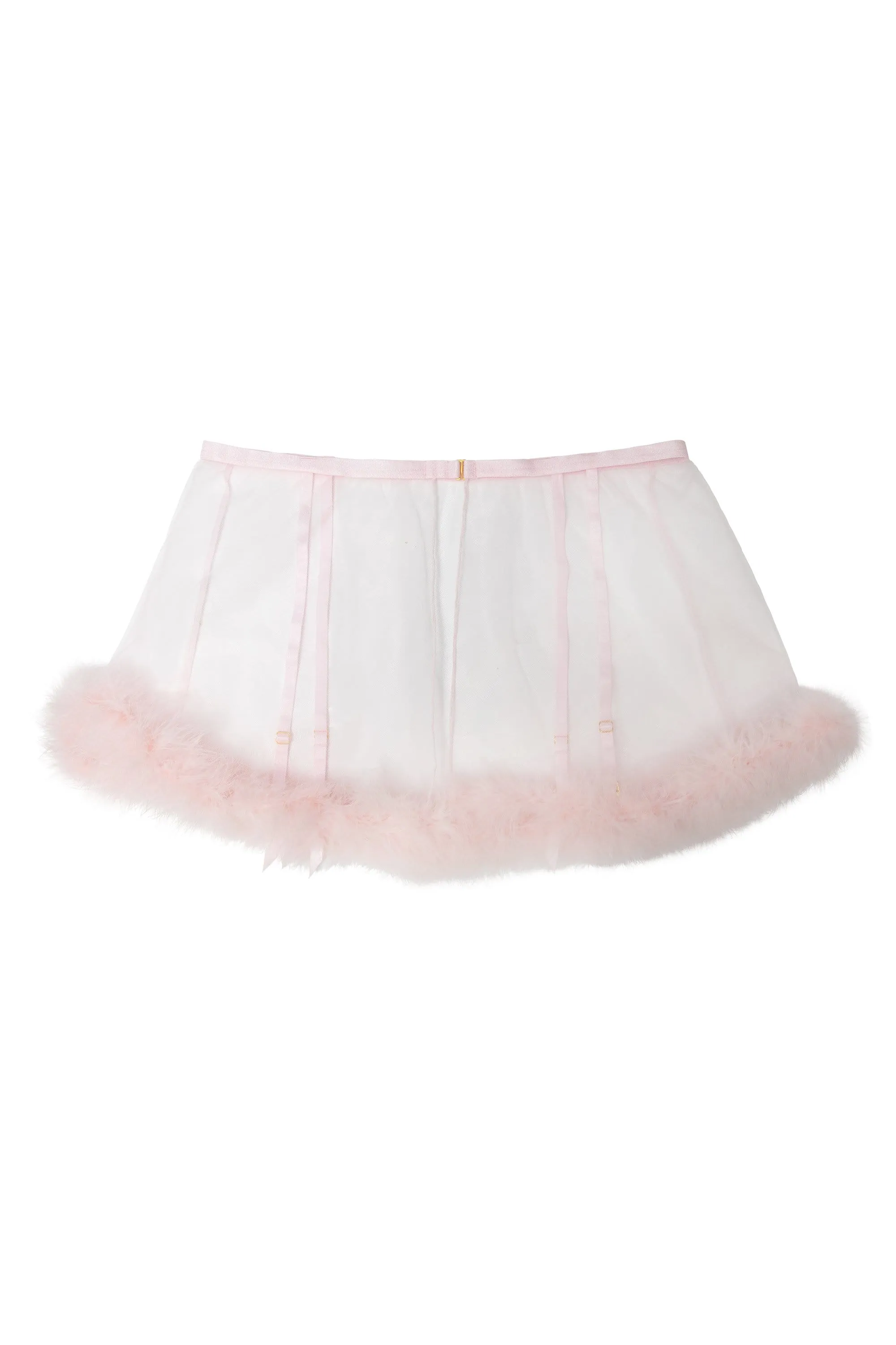 Marina Pink  Feather Suspender Belt
