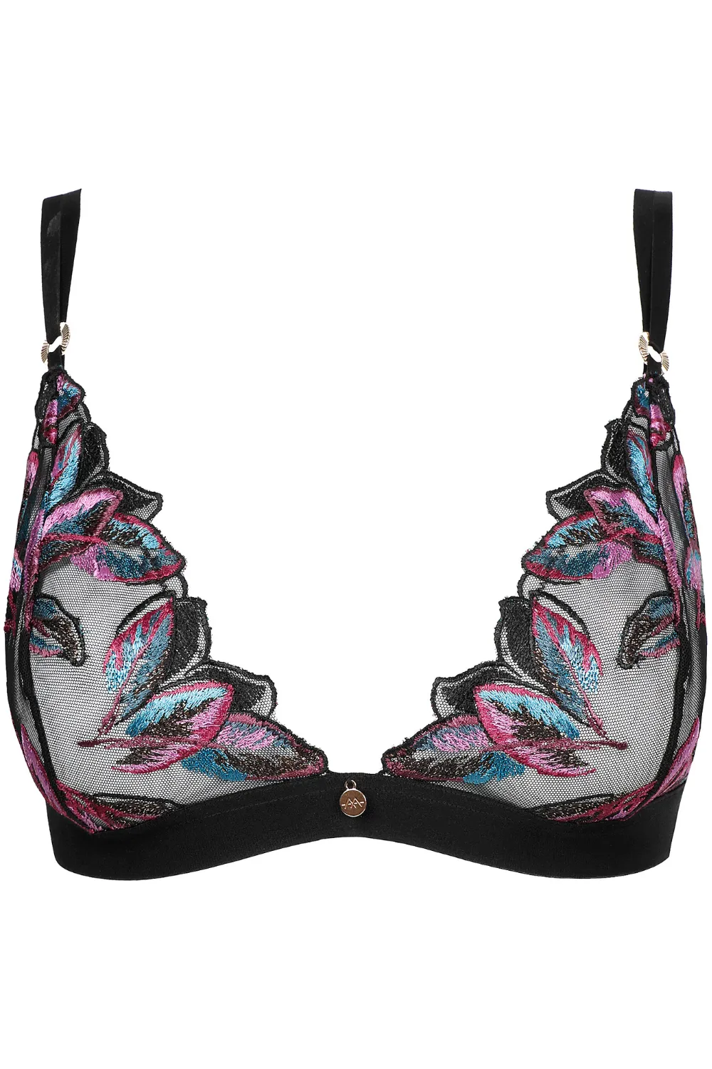 Oiseau de Paradis Wireless Triangle Bra in Black