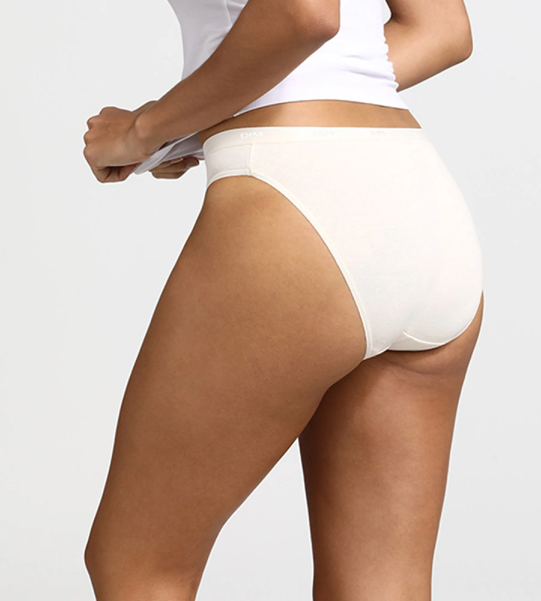 Pack of 3 pairs of Les Pockets Coton knickers in nude/pink/pearl