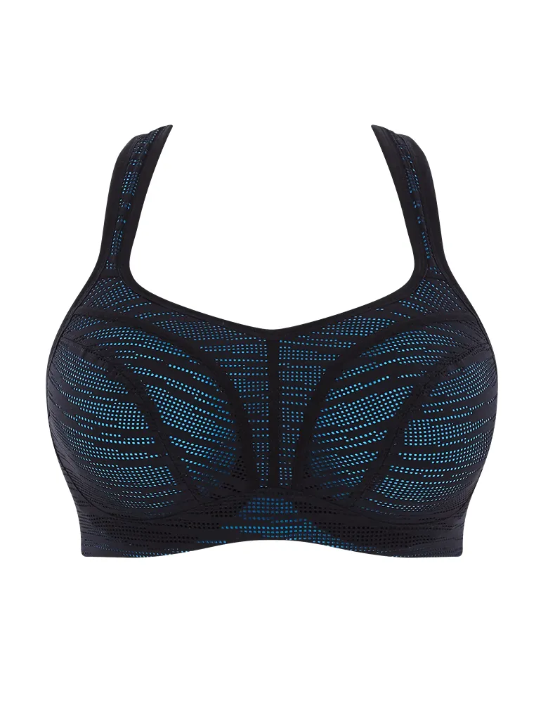 Panache Power 5021 Black Aqua Convertible UW Sports Bra