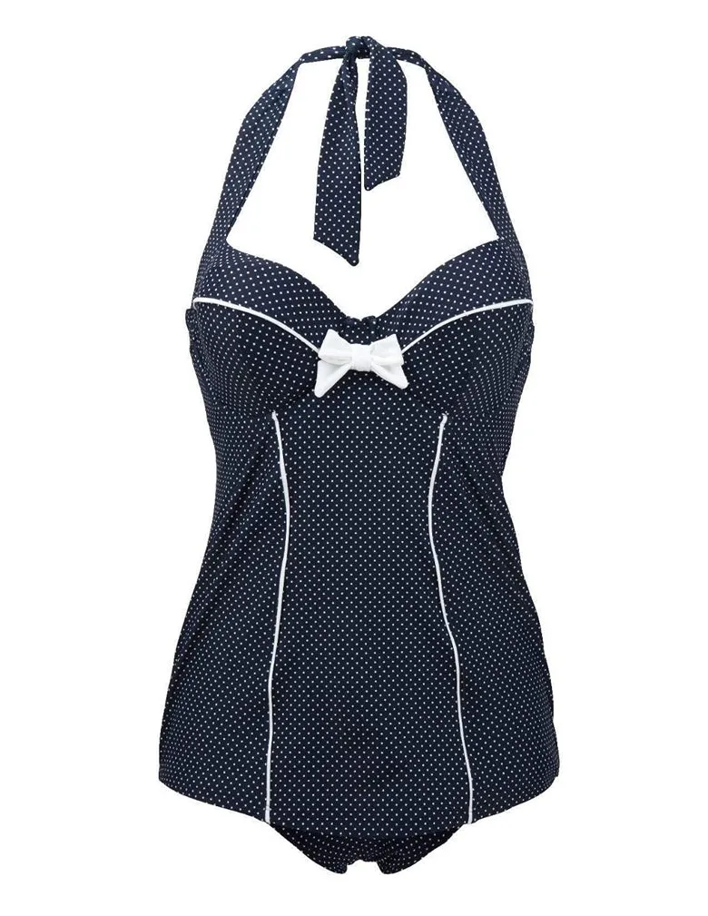Panache Swimwear Britt SW0820 One Piece Halter Navy Spot