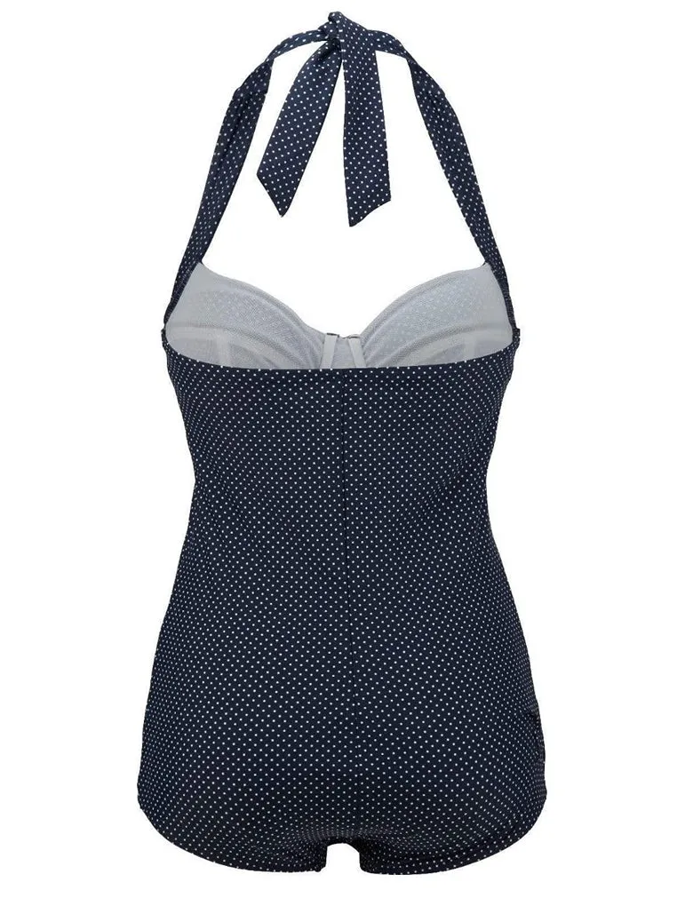 Panache Swimwear Britt SW0820 One Piece Halter Navy Spot