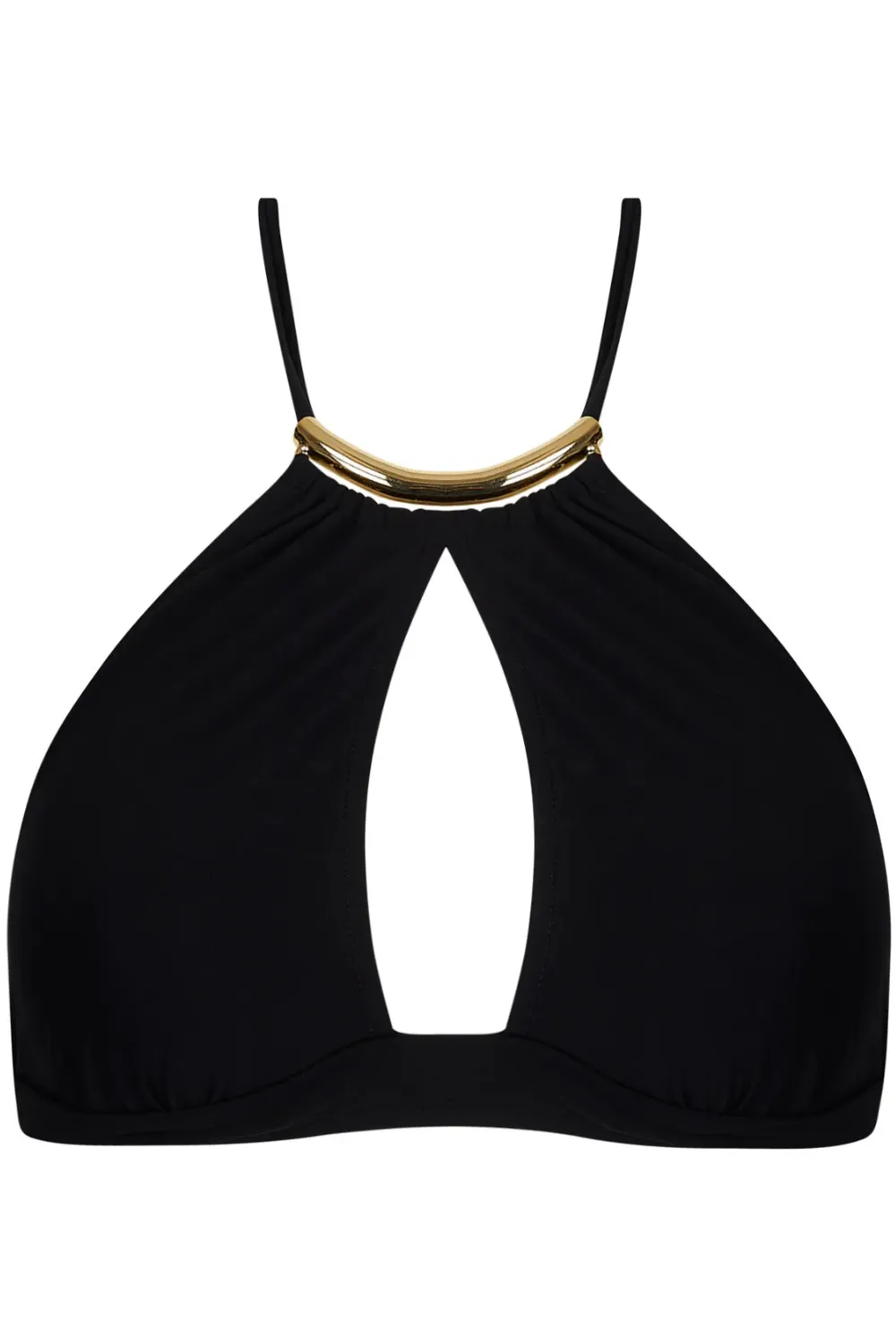 Pure Elegance Triangle Bikini Top in Black