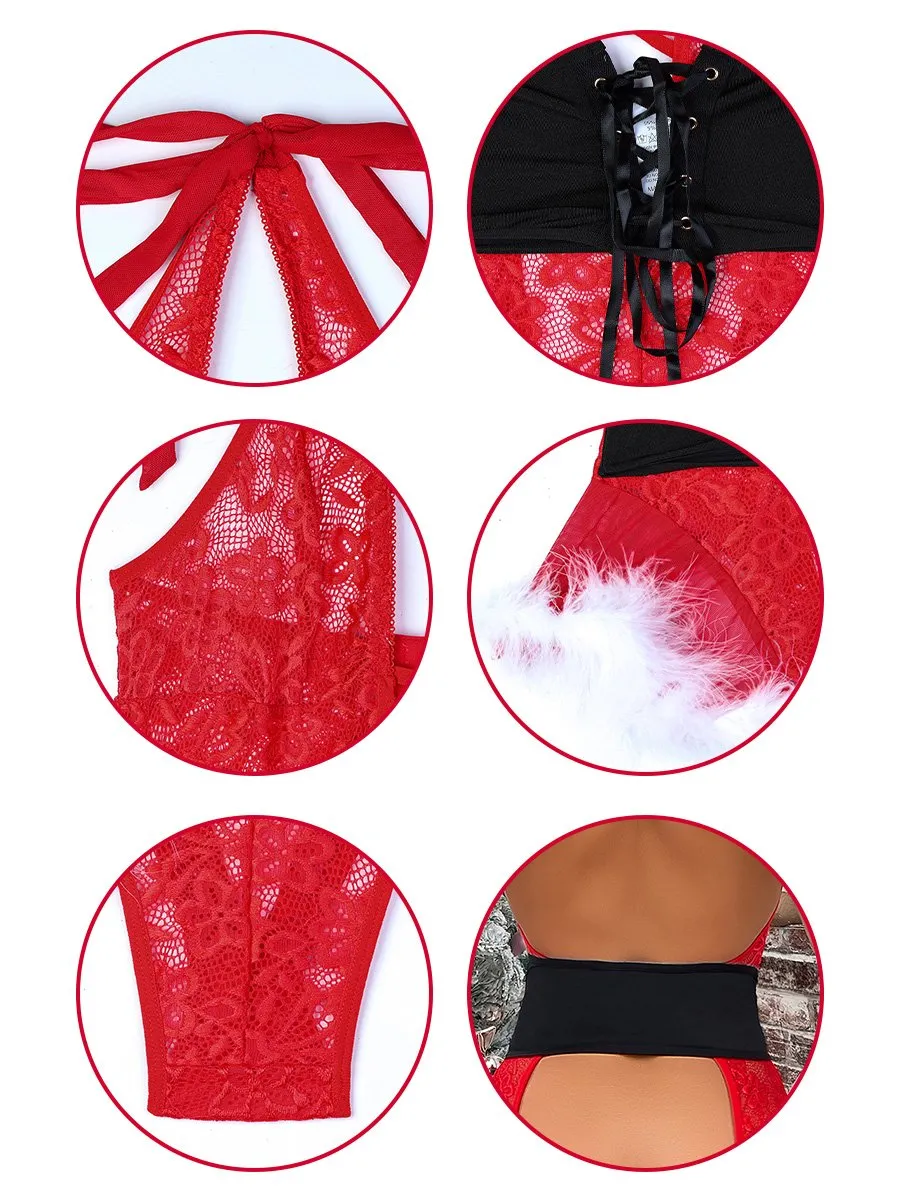 Red Mrs Claus Teddy Lingerie