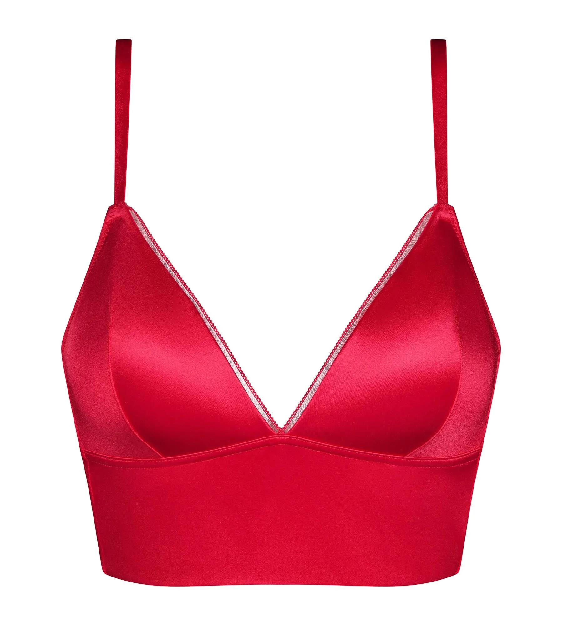 Red satin microfiber push-up triangle bra Dim Chri