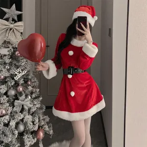 SD-6218 Christmas Slim Fit Sexy Suspender Velvet Uniform Suit