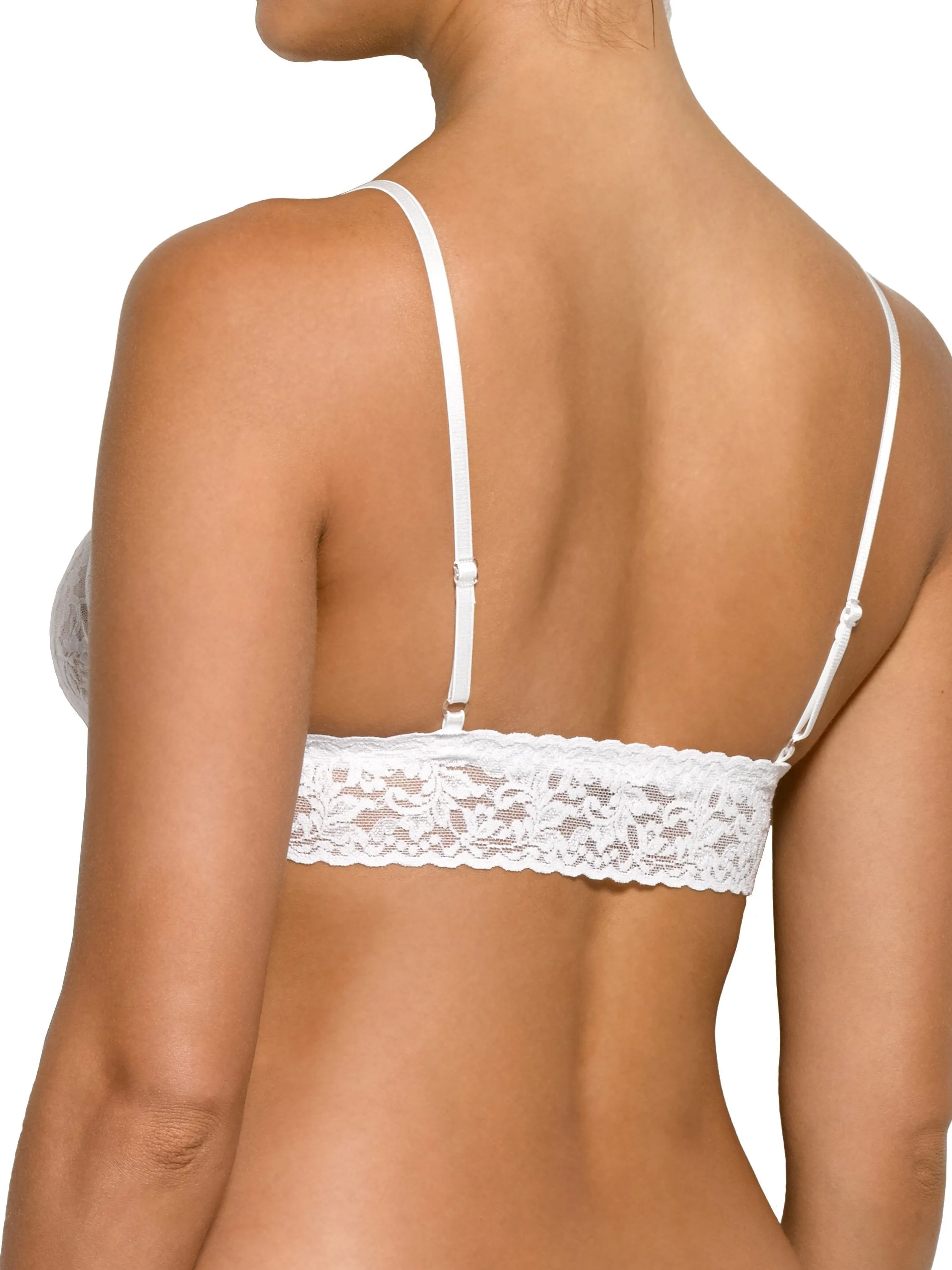 Signature Lace Padded Triangle Bralette White