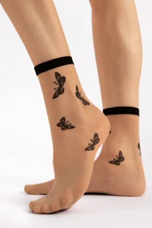 Summer Butterfly Socks 15 Denier in Nude