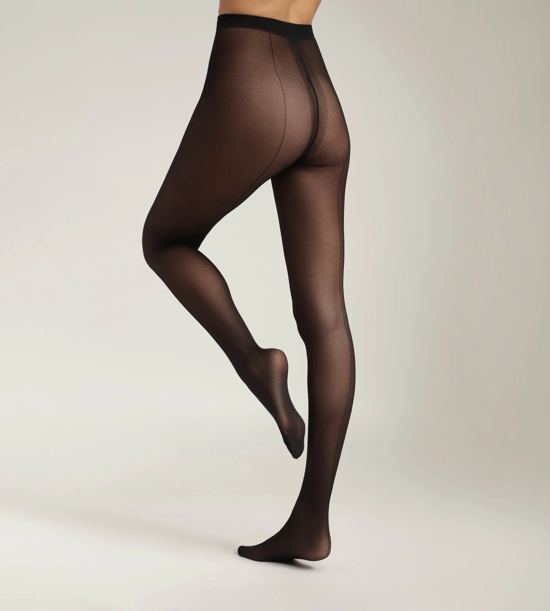 Women's fishnet tights with contrasting line Black Dim Style