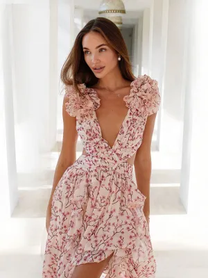 Women's Ruffled Floral Maxi Dress